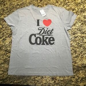Coca-Cola I Heart Diet Coke Graphic T-Shirt Gray Heather Womens Large